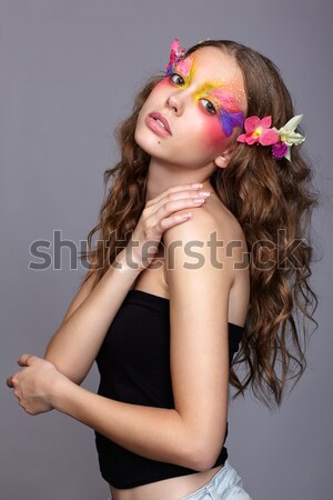 beautiful model with lollipop Stock photo © zastavkin