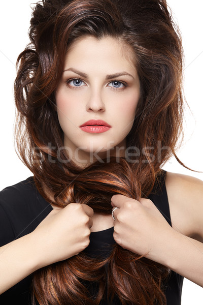 Woman with long brown hairs Stock photo © zastavkin