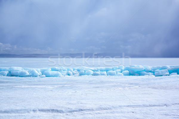 Zimą zewnątrz widoku lodu bloków zamrożone Zdjęcia stock © zastavkin