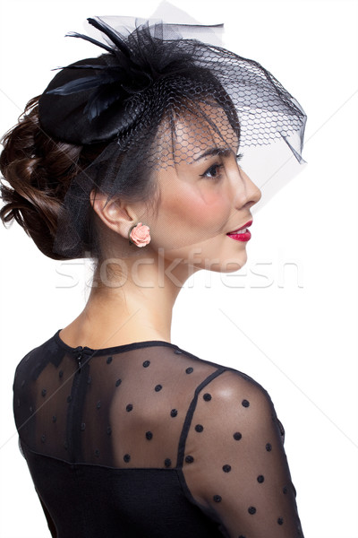 Young woman in vintage dress Stock photo © zastavkin