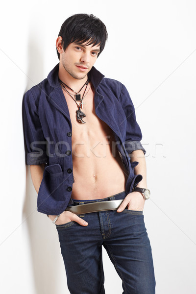 man in shirt and jeans Stock photo © zastavkin