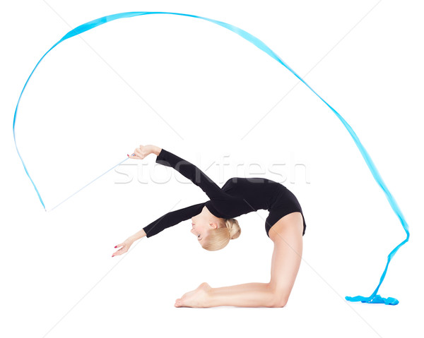 Belle gymnaste portrait jeunes femme blonde [[stock_photo]] © zastavkin