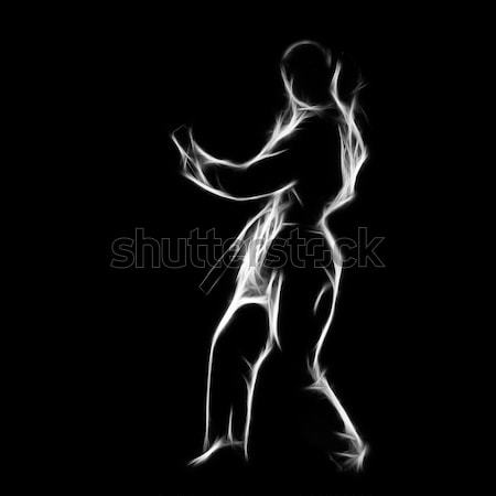 Stock photo: Fractal portrait of karate girl