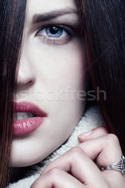 Woman with long brown hairs Stock photo © zastavkin