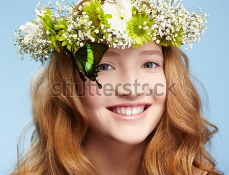 Stock foto: Schönen · Rotschopf · Mädchen · Porträt · gesunden · teen · girl