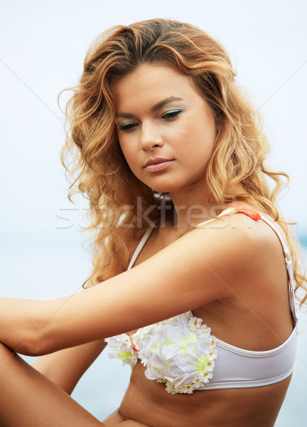 Girl on the beach Stock photo © zastavkin