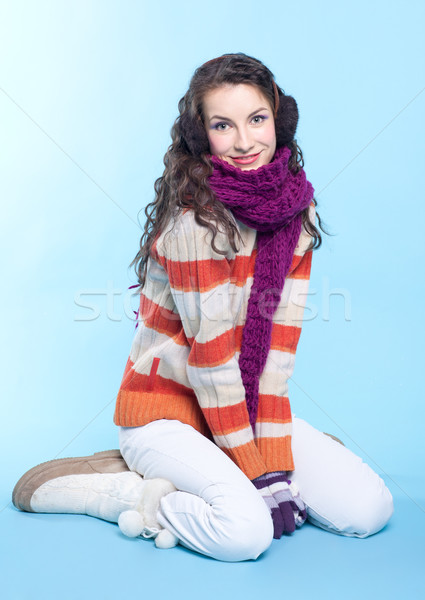 Séance femme jeunes jolie femme hiver robe [[stock_photo]] © zastavkin