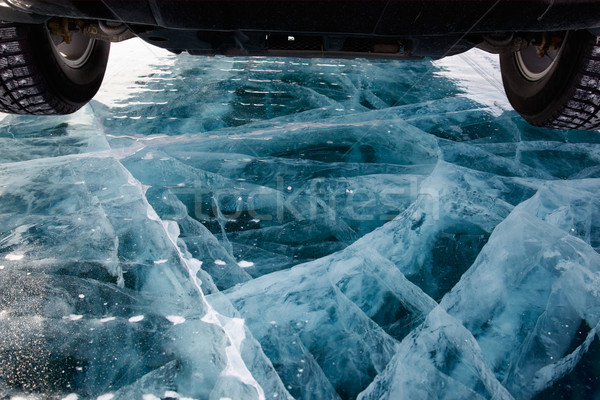 Stockfoto: Auto · ijs · rally · meer · winter · Blauw