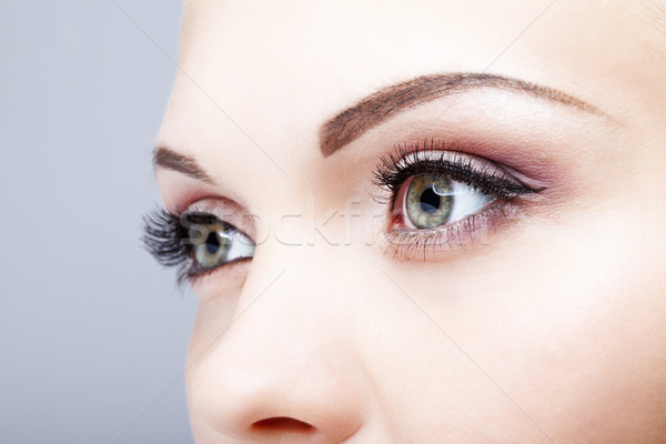 Shot vrouwelijke ogen make gezicht Stockfoto © zastavkin