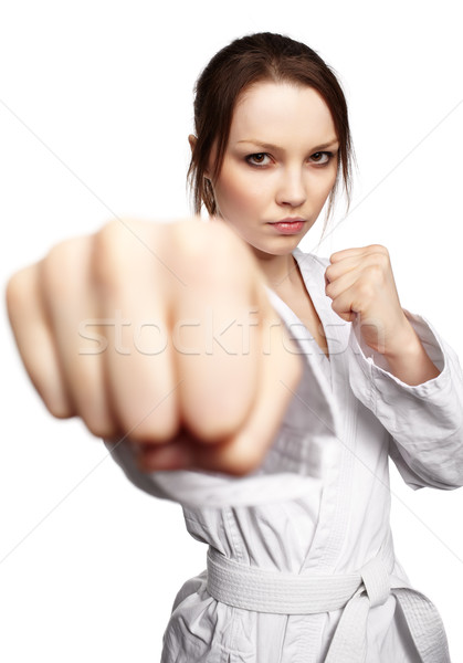 karate girl Stock photo © zastavkin