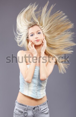 beautiful girl with necklace Stock photo © zastavkin