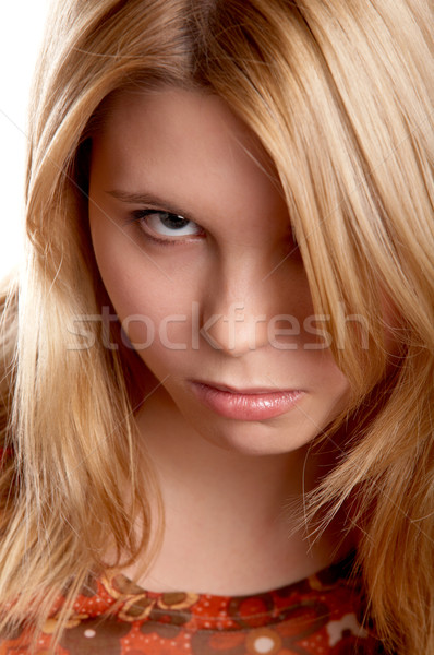 Girl with frown look Stock photo © zastavkin