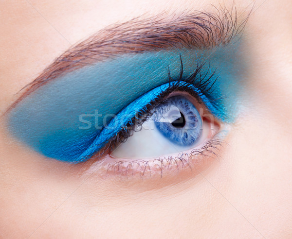 Meisjes make portret mooie Blauw Stockfoto © zastavkin