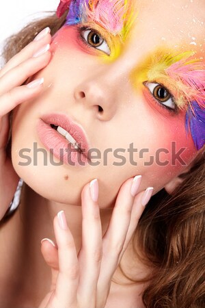 woman with creative hairdo Stock photo © zastavkin