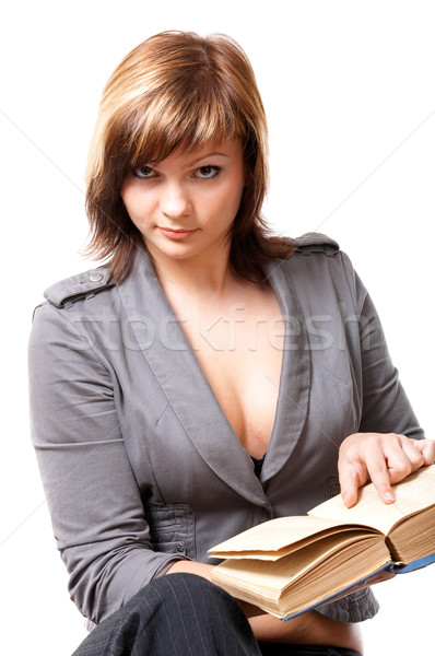 Girl with a book Stock photo © zastavkin