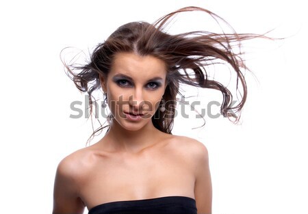 Portrait of young woman with braid hairdo Stock photo © zastavkin