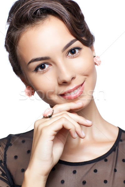 Young woman in vintage dress Stock photo © zastavkin