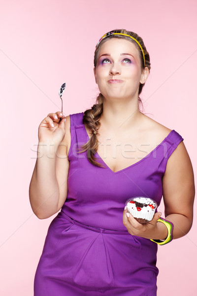 Dulce dinte portret frumos plus size Imagine de stoc © zastavkin