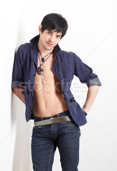 man in shirt and jeans Stock photo © zastavkin