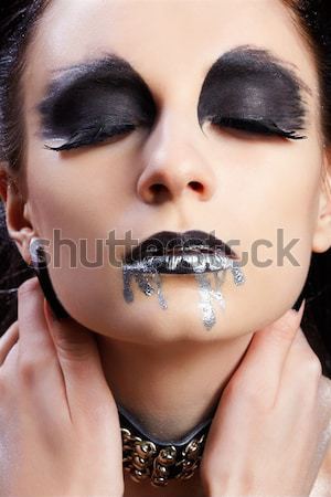 Brillant visage de femme maquillage belle jeune femme [[stock_photo]] © zastavkin