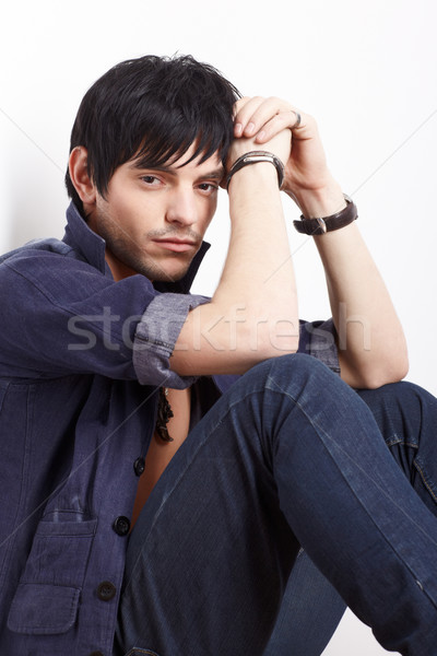 man in shirt and jeans Stock photo © zastavkin