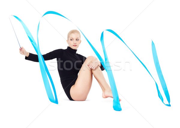 beautiful blonde gymnast Stock photo © zastavkin