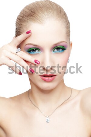 woman with creative hairdo Stock photo © zastavkin