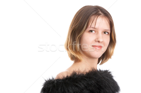 Smiling brunette woman Stock photo © zastavkin