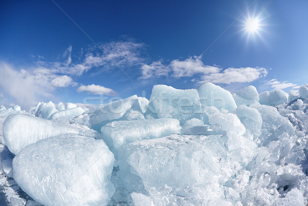 Inverno gelo sol azul viajar lago Foto stock © zastavkin