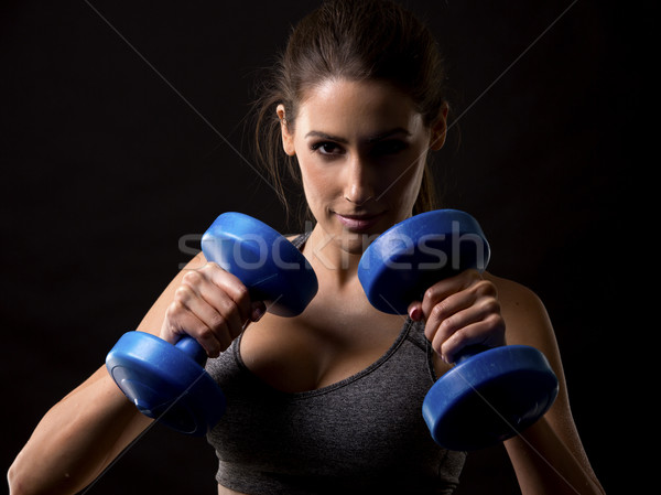 Femme de remise en forme noir joli isolé femme [[stock_photo]] © zdenkam