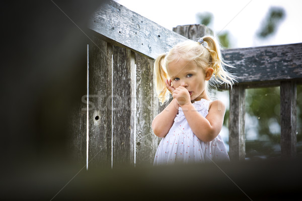 portrait of a little girl in the park Stock photo © zdenkam