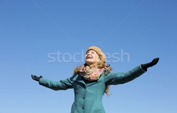 carefree casual woman Stock photo © zdenkam
