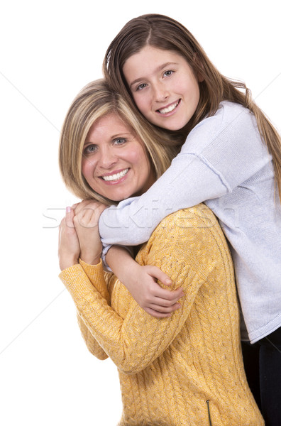 Mère fille blanche studio amour [[stock_photo]] © zdenkam