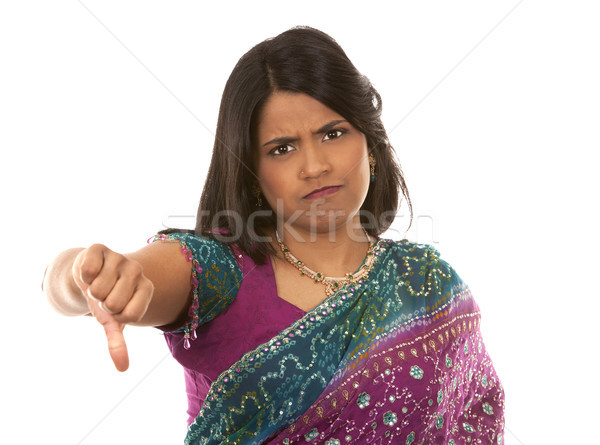 Indian Frau ziemlich weiß isoliert Hand Stock foto © zdenkam