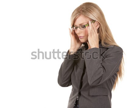 Stock photo: business woman having a headache