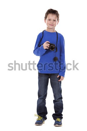 boy taking a photo Stock photo © zdenkam