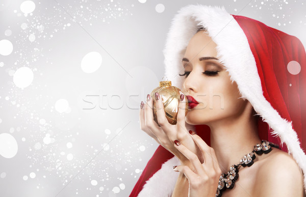 beautiful Christmas woman Stock photo © zdenkam