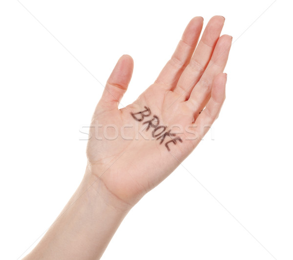 hand with broke message Stock photo © zdenkam