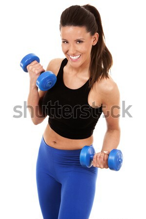 fitness woman on white background Stock photo © zdenkam