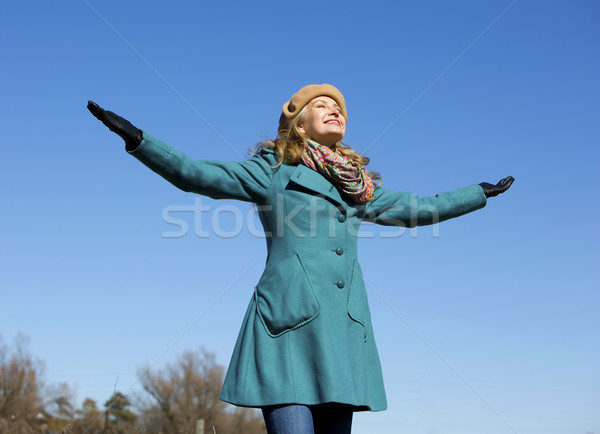 carefree casual woman Stock photo © zdenkam