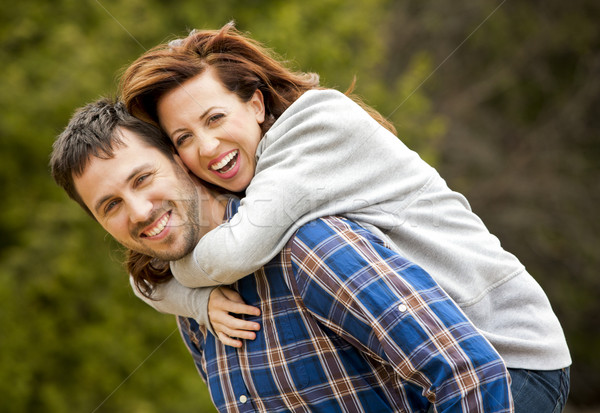 Lezser pár fiatal pér visel lány mosoly Stock fotó © zdenkam