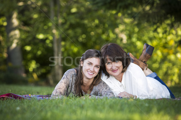 Mère fille ensemble parc printemps [[stock_photo]] © zdenkam