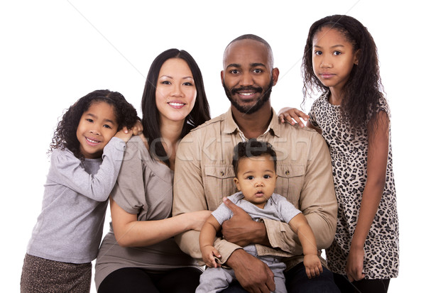 Kisebbségi lezser család fiatal vegyes fehér Stock fotó © zdenkam