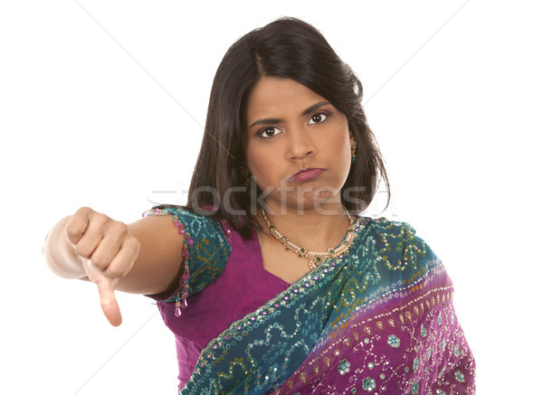 Indian Frau ziemlich weiß isoliert Hand Stock foto © zdenkam