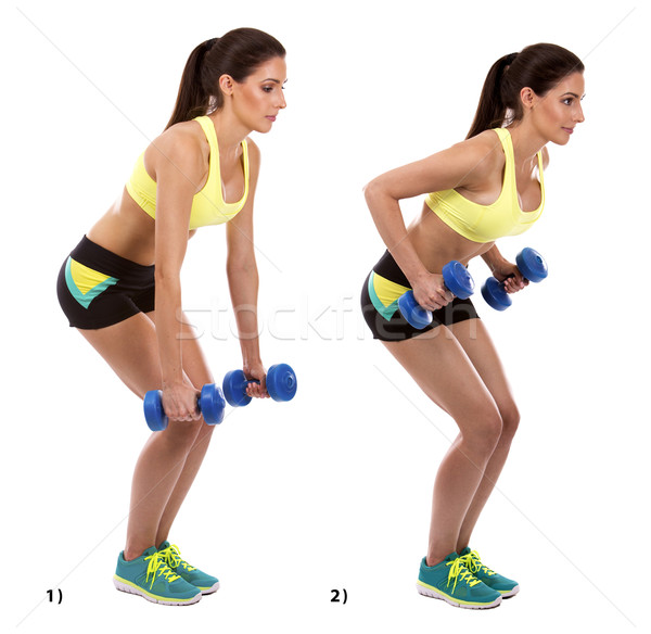 Stock photo: bent over rows