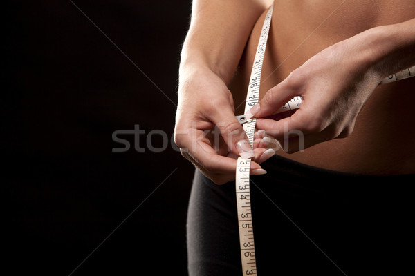 Stockfoto: Vrouw · taille · fitness · model · zwarte