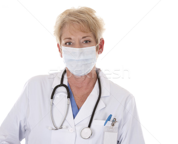 Médico máscara caucásico blanco aislado Foto stock © zdenkam