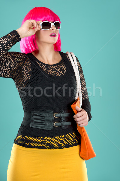 Mode femme lumineuses rose cheveux [[stock_photo]] © zdenkam