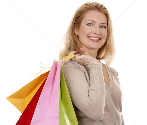 Foto d'archivio: Donna · shopping · bella · indossare · beige