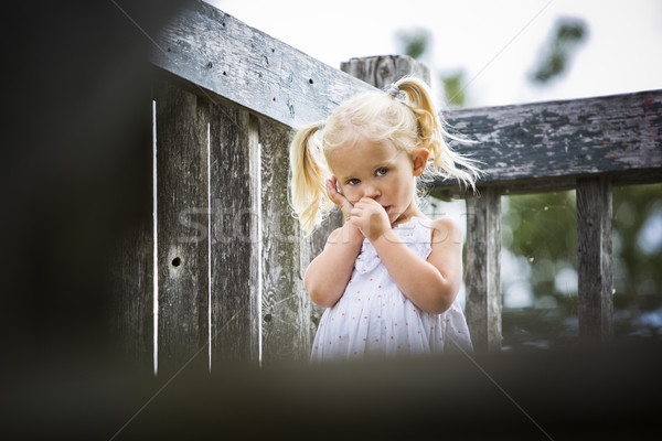 portrait of a little girl in the park Stock photo © zdenkam